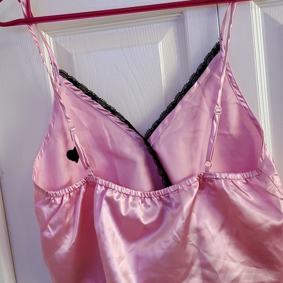 Boohoo Lace Trim Heart Pocket Print PJ Set - Picture 4 of 5